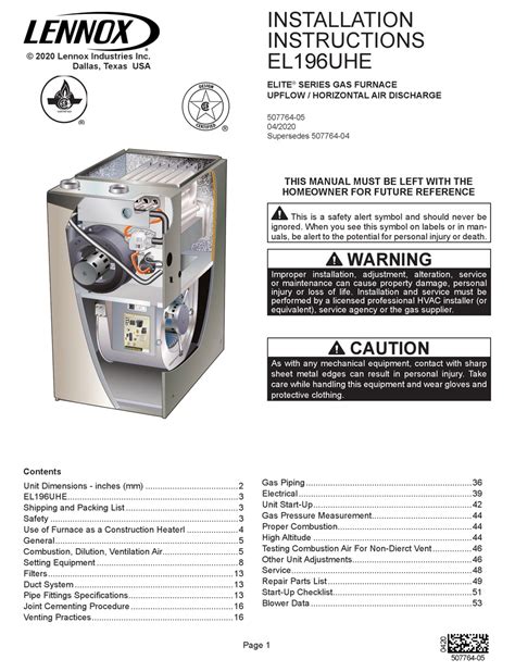 Lennox furnace installation manual. Things To Know About Lennox furnace installation manual. 